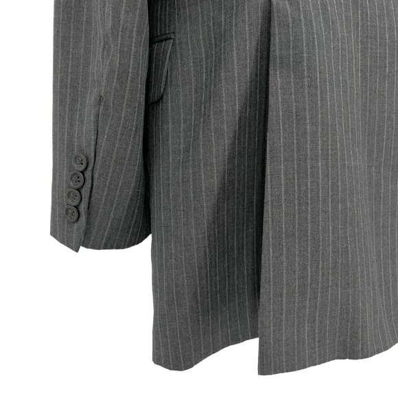 BURBERRY London Men’s 100% Wool Two Vents Stripe Grey Blazer Size 42 Long USA - Picture 6 of 14
